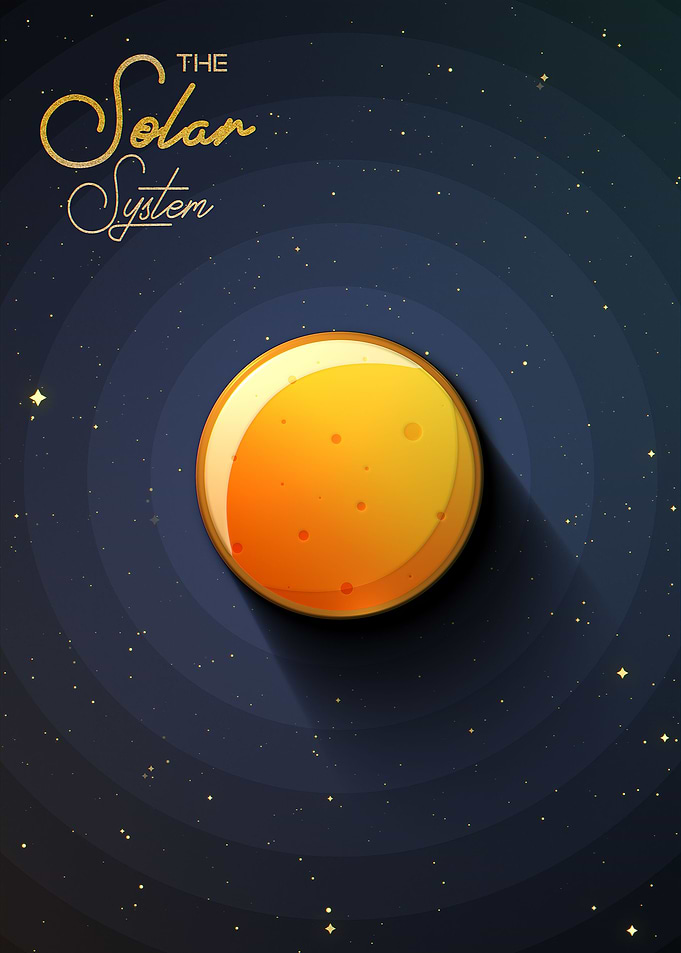 SUN SOLAR SYSTEM FLAT