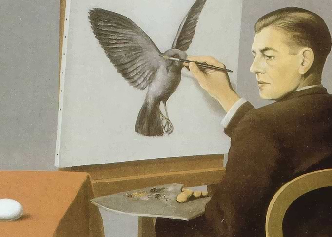 Rene Magritte men and brid