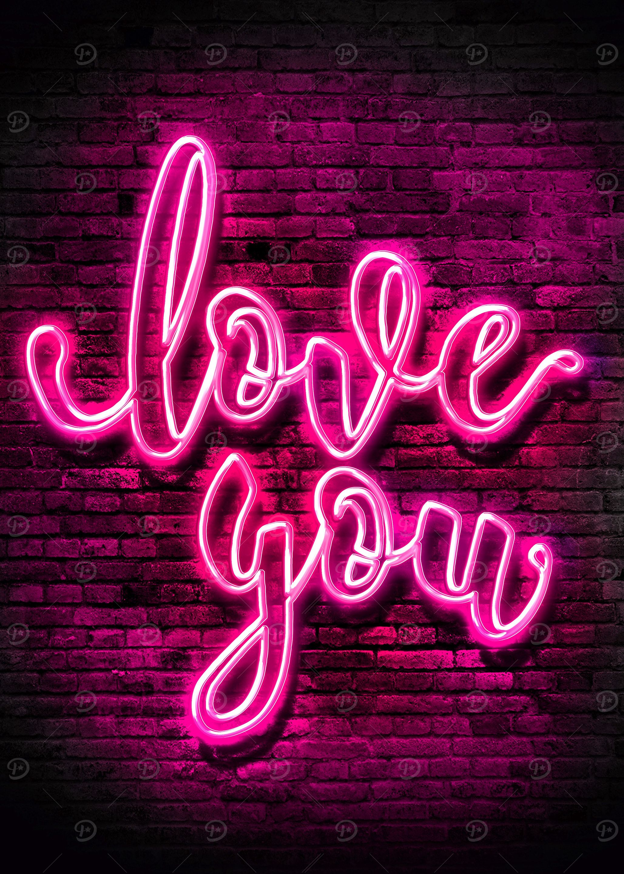 i love you pink wall
