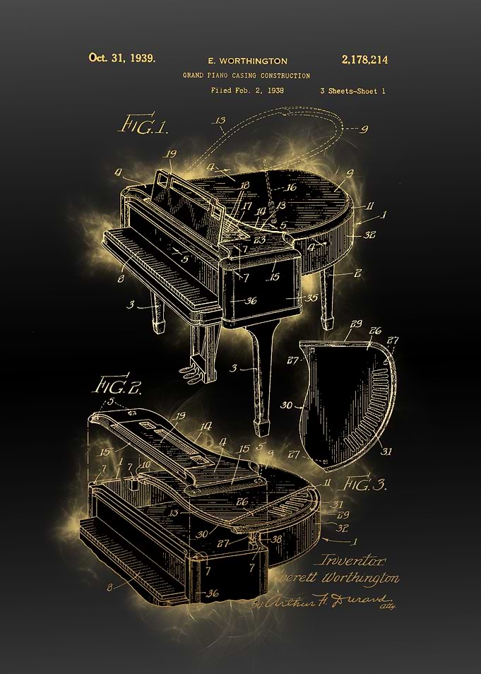 grand piano patent black