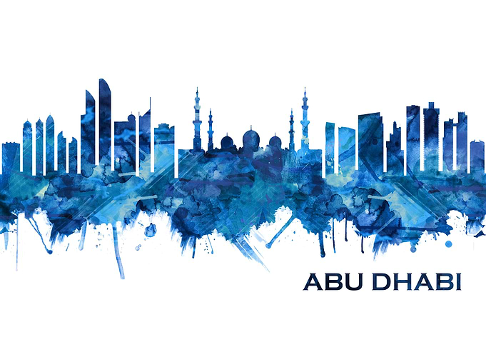 Abu Dhabi Skyline Blue