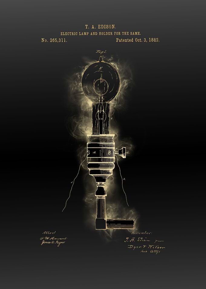 electric lamp patent black