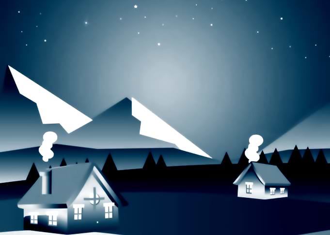 Folk Night Landscape