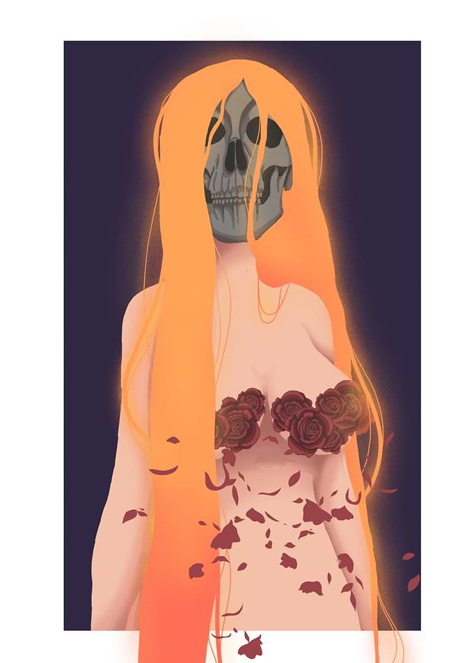 hair light skull girl