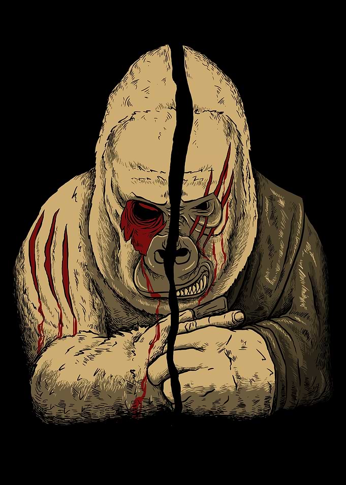 Gorilla Zombie Horror Art
