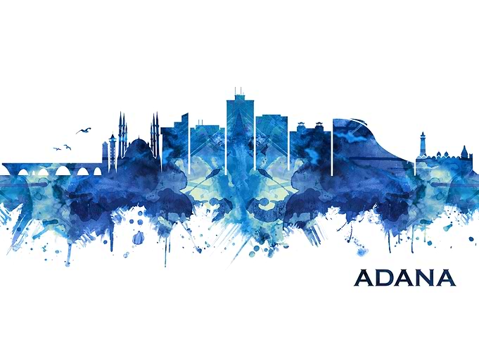 Adana Turkey Skyline Blue