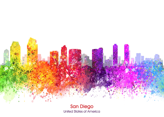san diego color cityscape