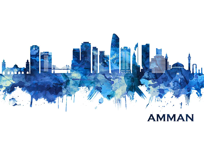 Amman Jordan Skyline Blue