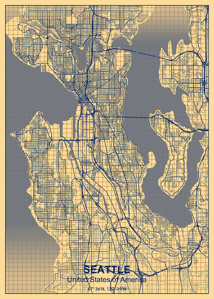seattle paper grid map