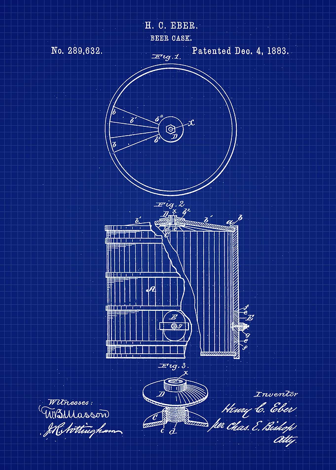 Beer Cask Patent Blueprint