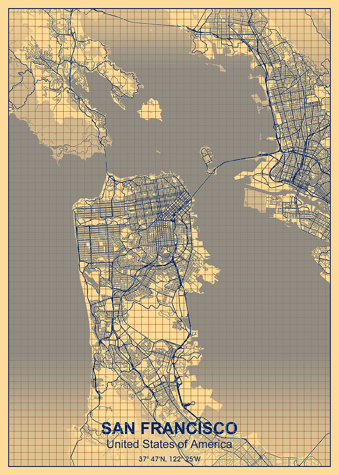 San Francisco grid map