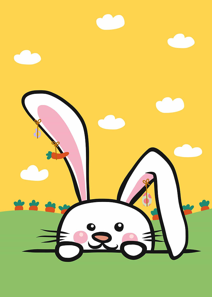 Easter rabbit yelllow sky