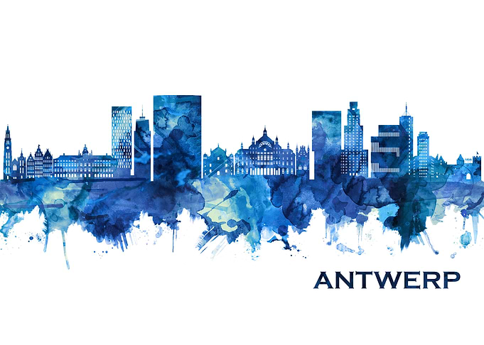 Antwerp Belgium Skyline