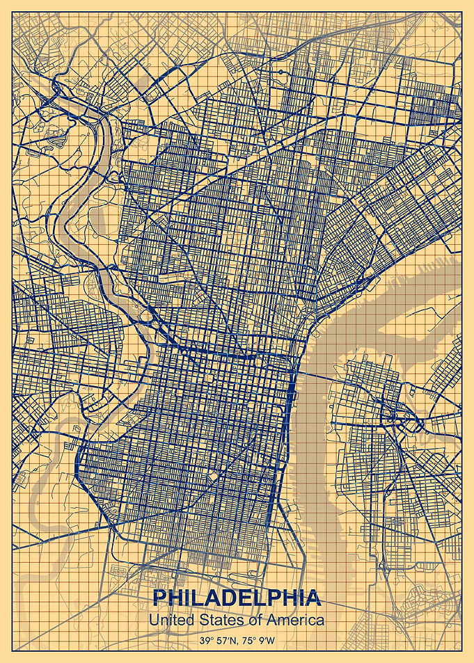 philadelphia grid map
