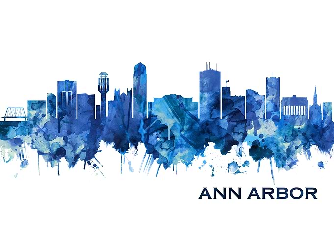 Ann Arbor Michigan Skyline