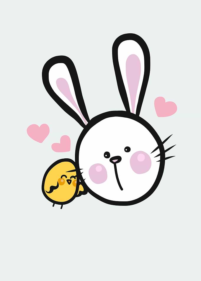 Easter rabbhit and bird