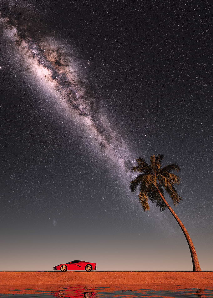 Super car and milky way