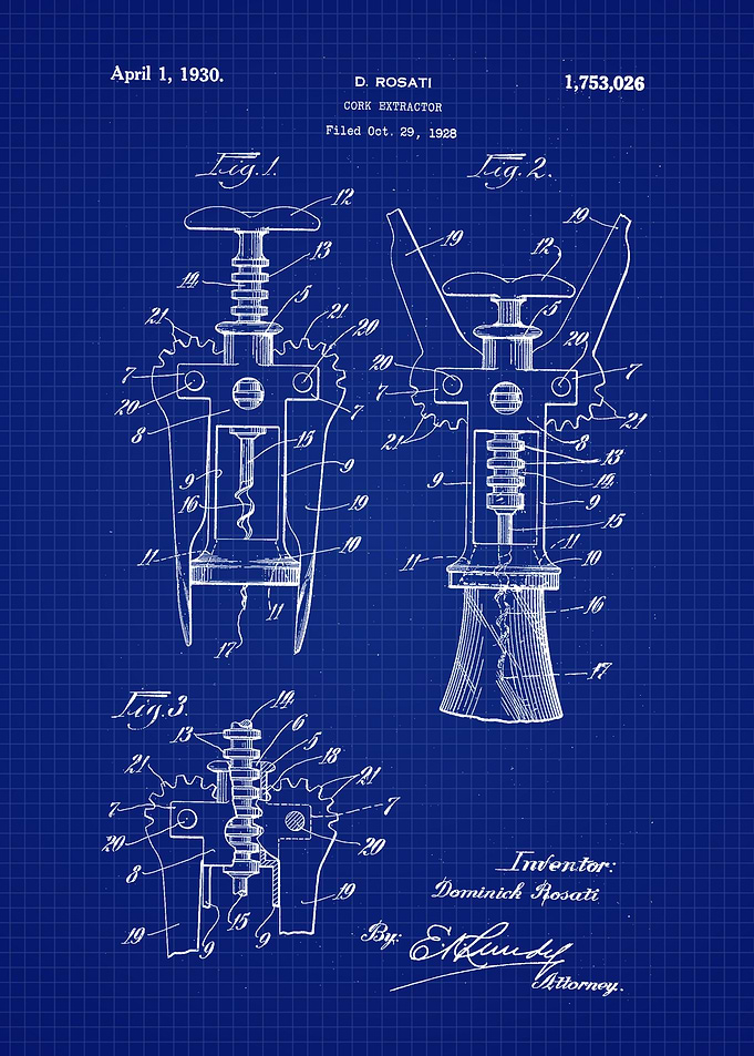 1930 Cork Extractor Patent