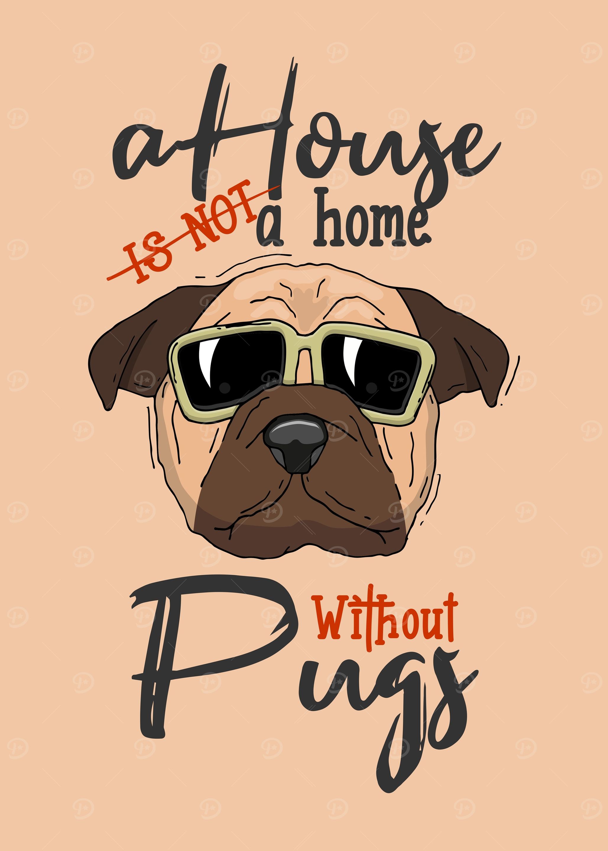 Funny Pug in Sunglasses