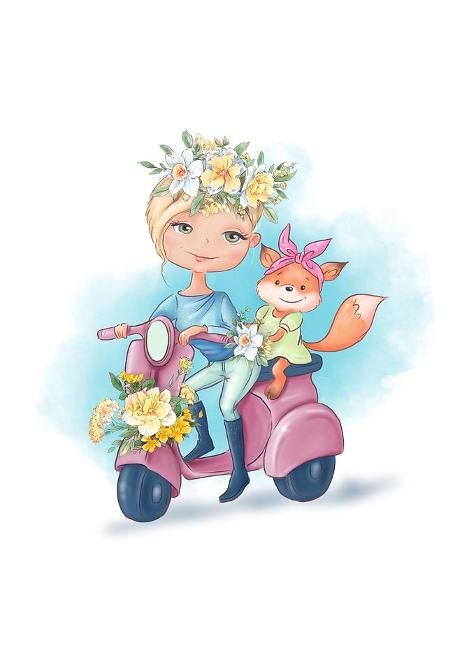 Spring Watercolor Girl