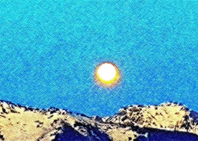 moon over the mountains