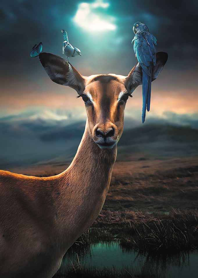 The Antelope and Birds