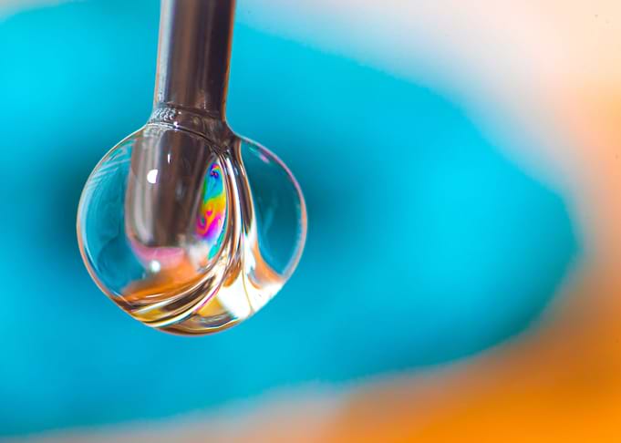Rainbow Bubbles on Syringe