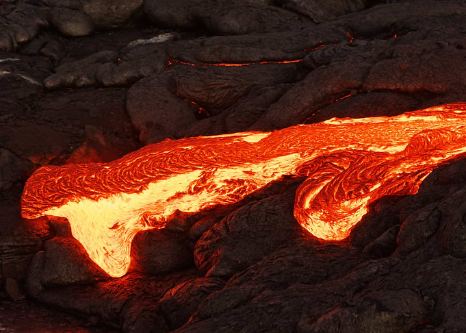 Glowing lava