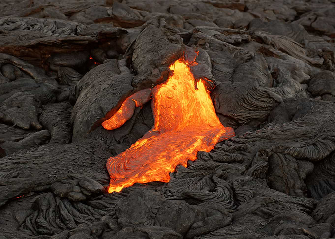 Lava flowing