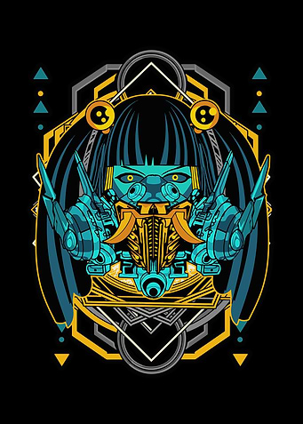 Blue Robotic Girl