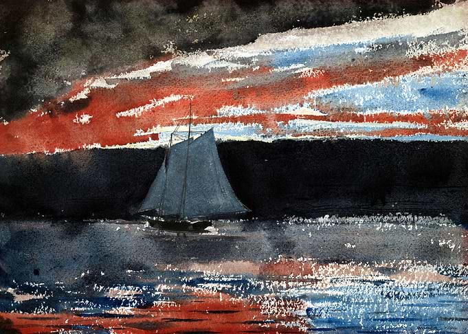 Schooner at Sunset