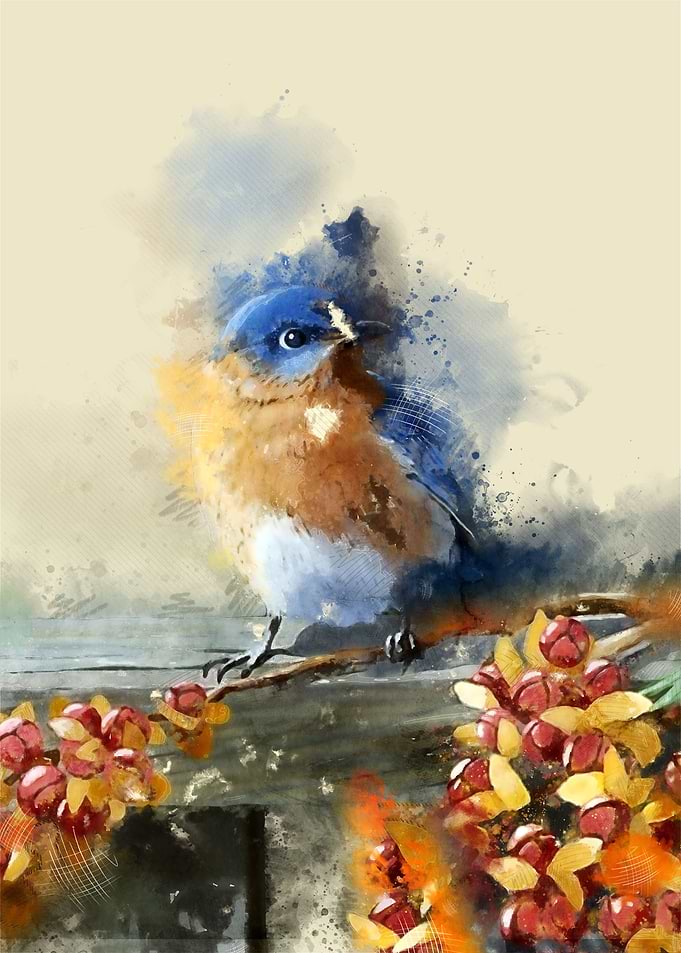 Watercolor Bird Painting
