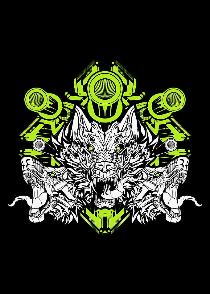 Robotic Wolf Head