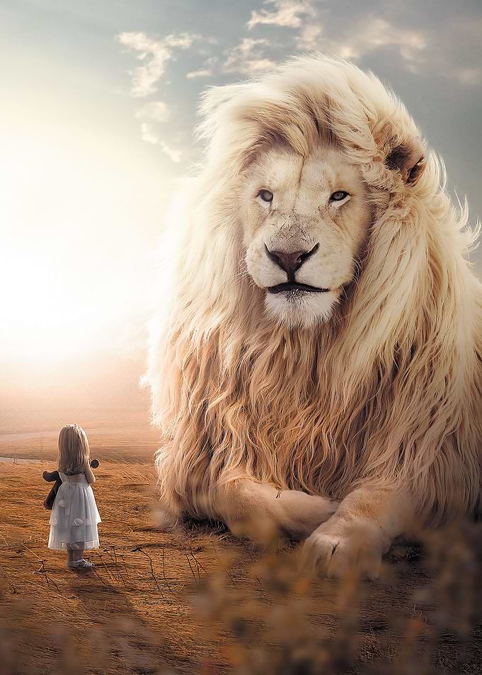 The Huge White Lion