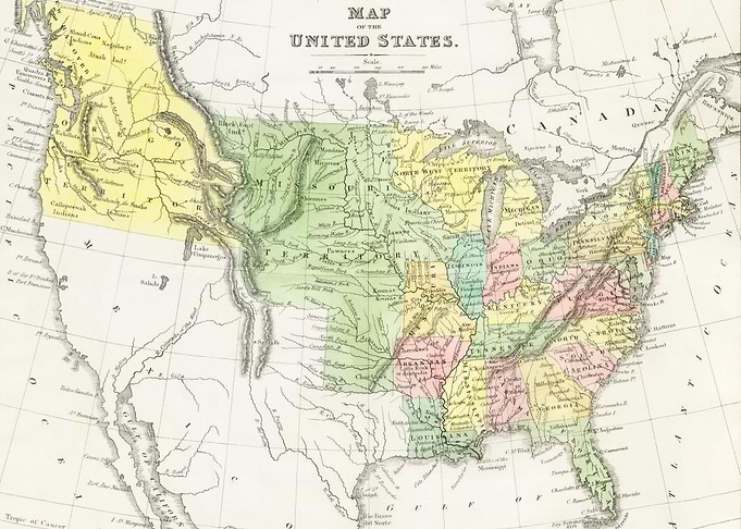 USA old map