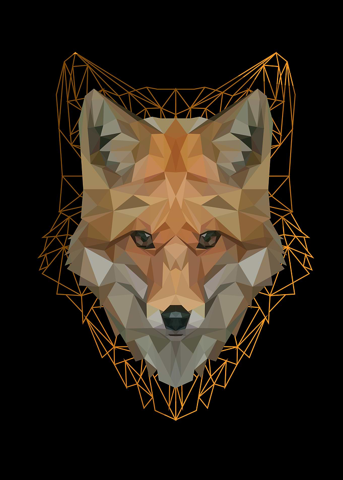 foxes lowpoly