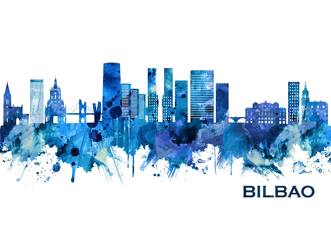 Bilbao Spain Skyline Blue