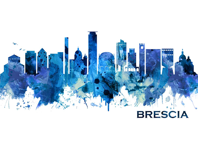Brescia Italy Skyline Blue