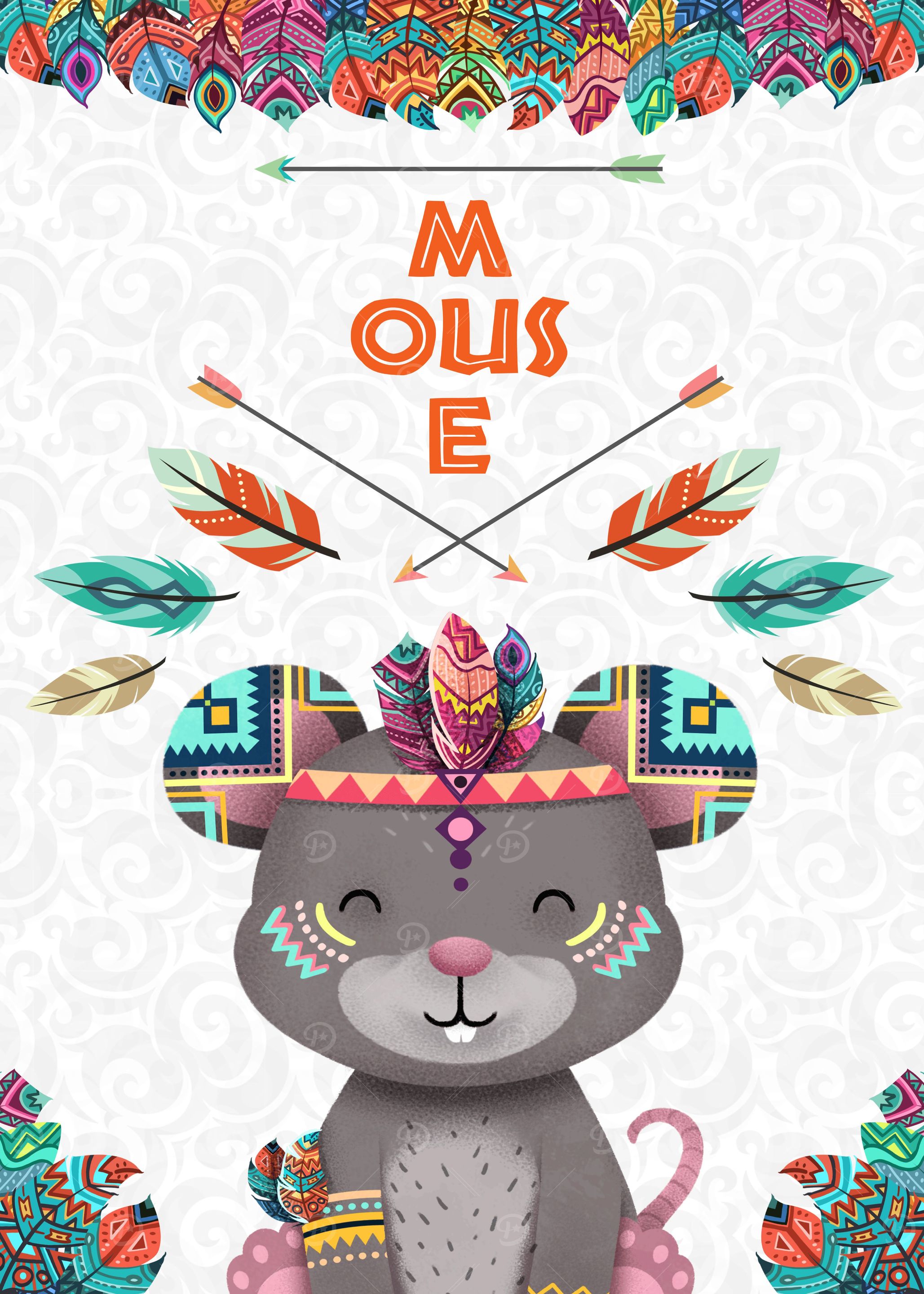 Nursery Art Tribal Mouse