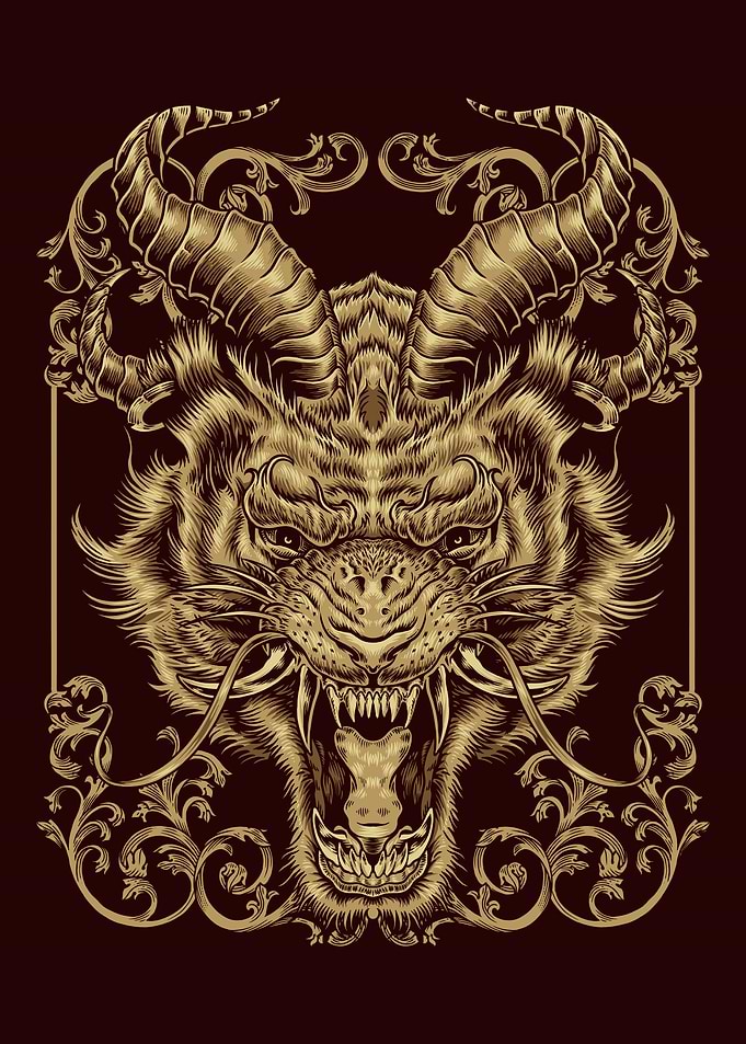 Tiger on gold