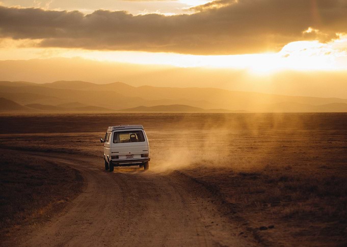 Van in the desert