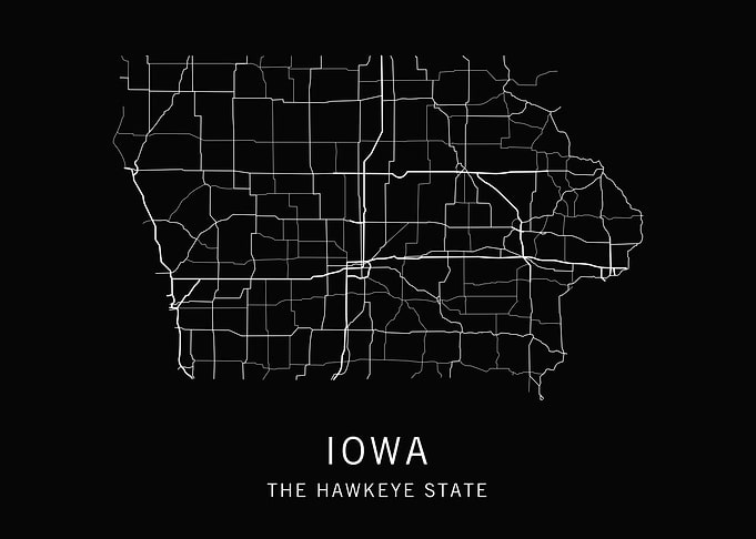 Iowa State Road Map