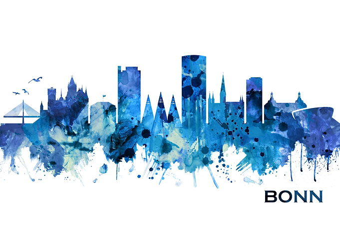 Bonn Germany Skyline Blue