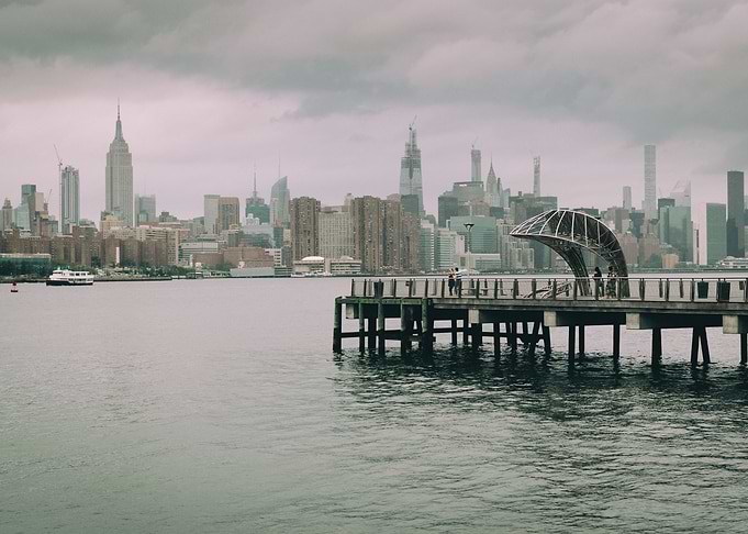 Dark sky above NYC