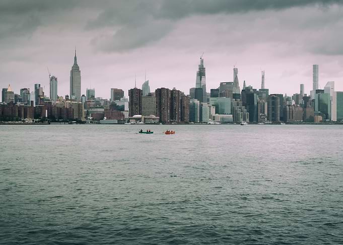Dark sky above NYC