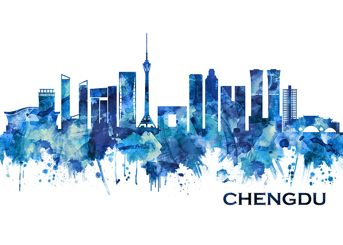 Chengdu China Skyline