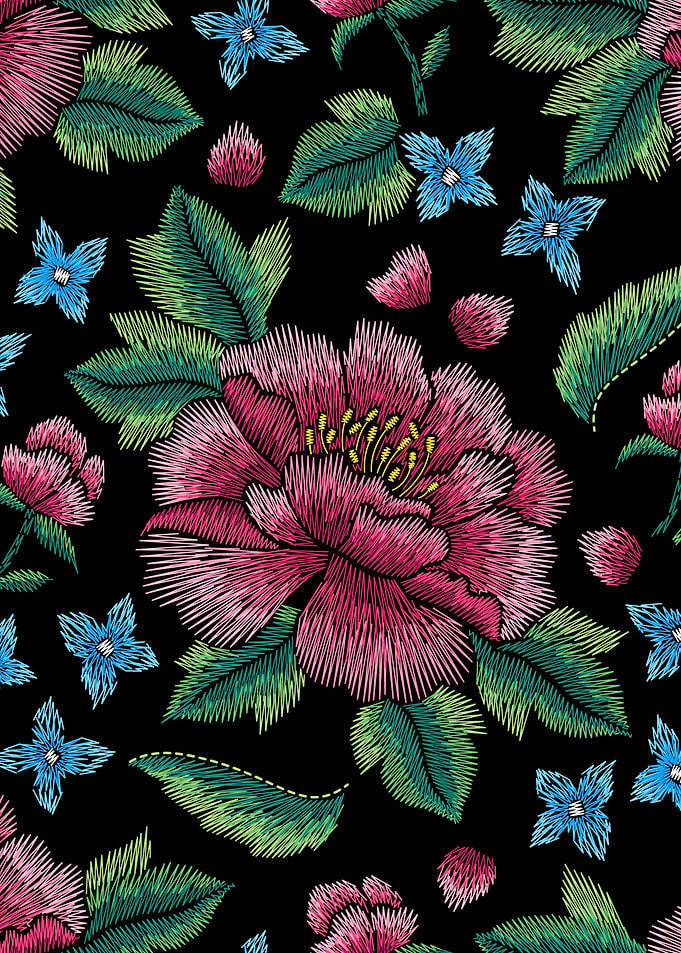 EmbroideredFlowersOnBlac26
