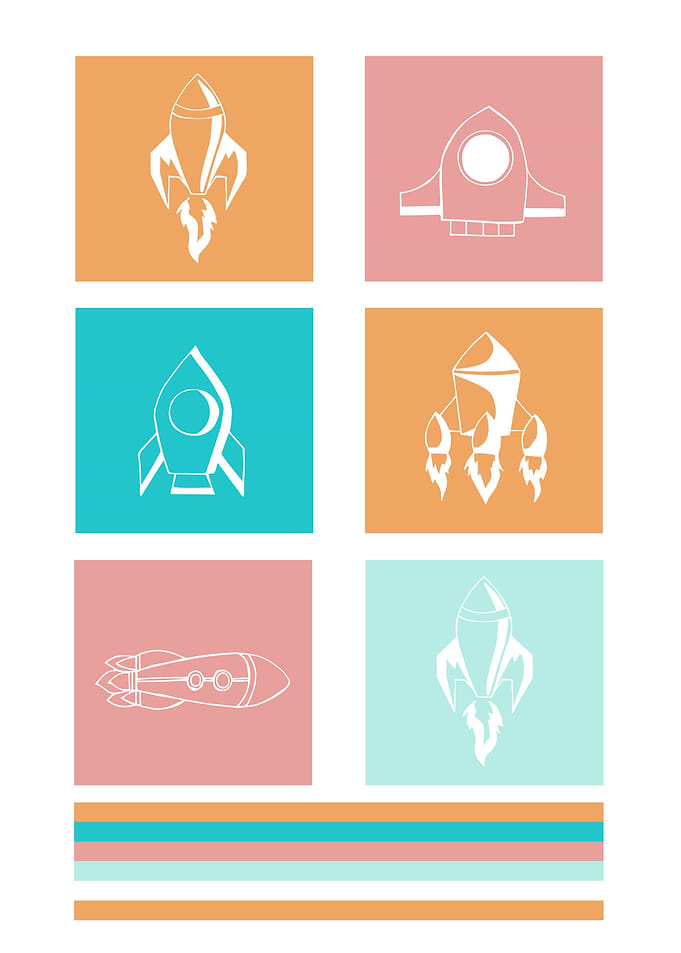 RocketShip Cute Colorful 2