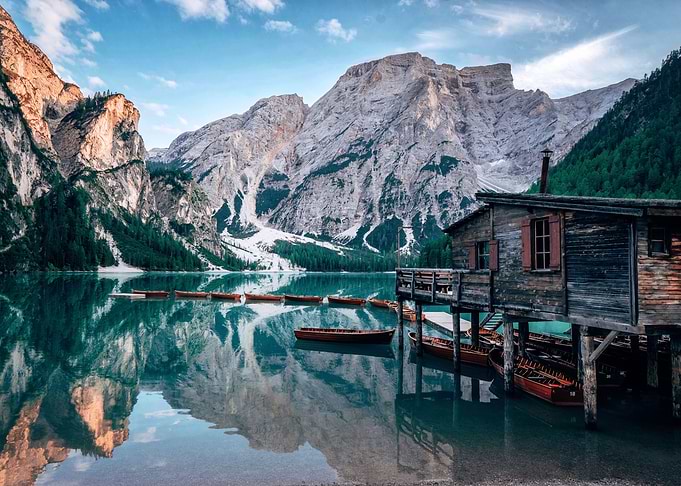 Boathouse Mountains Italy