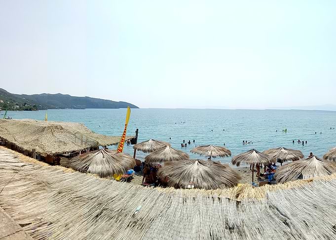Beach hut view